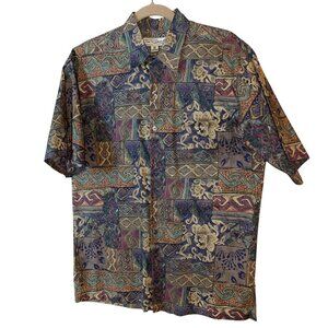 Tori Richard Vintage Mens Shirt Size M Multicolor Lawn Button Down Pure Cotton